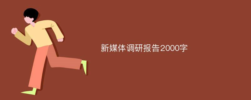 新媒体调研报告2000字