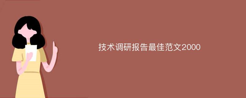 技术调研报告最佳范文2000